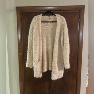 Fuzzy Free People Faux Fur Oversized Cardigan Retails $148 XS